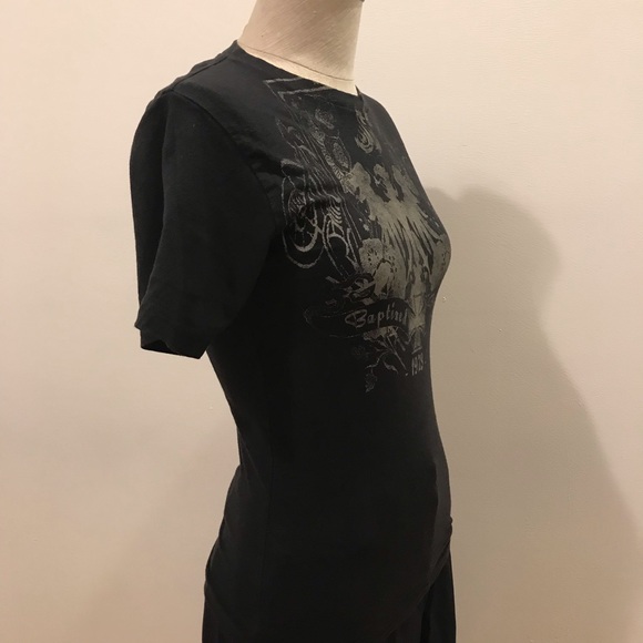 BDG black and grey ‘Baptized by fire’ tee shirt Size S Excellent used condition - Picture 5 of 11